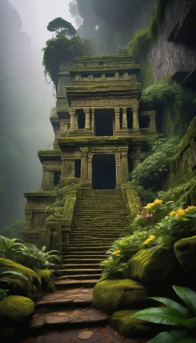 shaoming,ancient house,asian architecture,emei,ancient city,stone pagoda,ancient buildings,wudang,stone palace,poseidons temple,guizhou,the ancient world,ancient ruins,rathas,ancient building,zhanshan,vimana,buddhist temple,sanctum,vietnam,Art,Classical Oil Painting,Classical Oil Painting 32