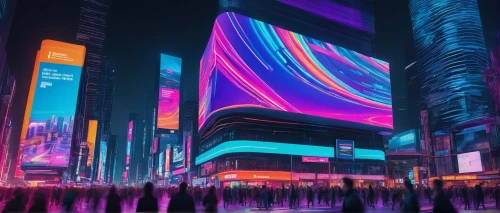 time square,shinjuku,colorful city,cybercity,neons,colored lights,hypermodern,tokyo,times square,guangzhou,futuristic,ultraviolet,cyberscene,tokyo city,cyberpunk,illuminated advertising,wavevector,lightwaves,purpleabstract,digiart,Art,Classical Oil Painting,Classical Oil Painting 10