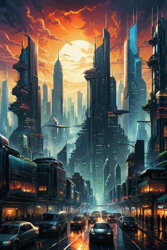 futuristic landscape,cybercity,fantasy city,cityscape,cybertown,jablonsky,coruscant,destroyed city,shadowrun,post-apocalyptic landscape,black city,city scape,cyberworld,metropolis,city cities,cityscapes,sci fiction illustration,megapolis,megacities,ancient city,Illustration,Realistic Fantasy,Realistic Fantasy 25