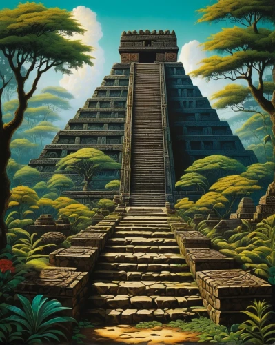 step pyramid,aztecas,azteca,chichen itza,escalera,tikal,mesoamerican,mesoamerica,ziggurat,kukulkan,palenque,escaleras,yavin,xunantunich,tenochtitlan,mayan,pakal,ziggurats,bonampak,pyramid,Conceptual Art,Daily,Daily 33