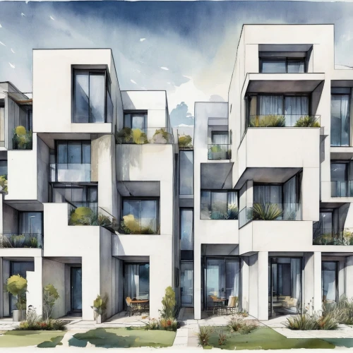 townhomes,europan,cohousing,multifamily,townhouses,arkitekter,residencial,immobilien,apartment buildings,immobilier,apartment building,inmobiliaria,apartments,cube stilt houses,apartment block,habitat 67,quadruplex,maisonettes,duplexes,cubic house,Illustration,Black and White,Black and White 07