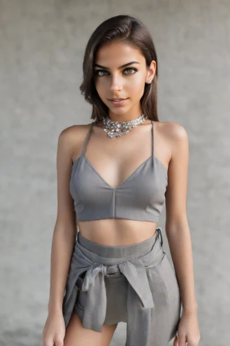 two piece swimwear,pewter,bandeau,raia,strappy,bustier,glacier gray,dua lipa,lumidee,grey background,silver,malani,see through,grey,gray color,vij,concrete background,shaybani,naela,gap,Photography,Realistic