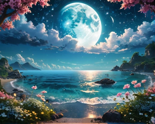 moon and star background,ocean background,ocean paradise,fantasy picture,landscape background,dreamscapes,moonlit night,the night of kupala,nature background,moonlighted,dreamscape,sea night,sea landscape,the endless sea,moonlit,moonlight,mermaid background,moonbeams,moonscapes,dreamland,Photography,General,Fantasy