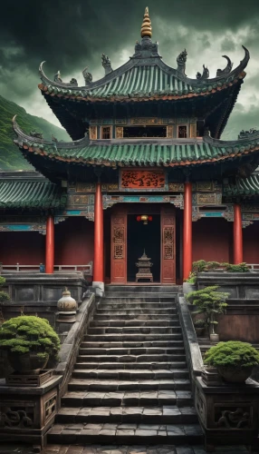 asian architecture,buddhist temple,hall of supreme harmony,hanhwa,buddha tooth relic temple,hengdian,wudang,jingshan,xiaojin,shijingshan,khenin,yangquan,jiangxia,zhaozhou,xixia,daojin,emei,huangdi,jinyuan,taoism,Conceptual Art,Fantasy,Fantasy 34