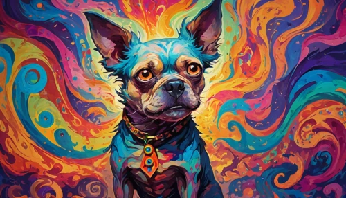 color dogs,welin,dog illustration,krypto,barkus,chihuahua,kelpie,doberman,doggart,indian dog,dog drawing,psychedelia,psychedelic,parvo,gsd,furthur,pacitti,the french bulldog,french bulldog blue,watercolor dog,Conceptual Art,Oil color,Oil Color 23