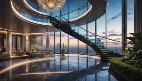 penthouses,luxury home interior,sky apartment,sky space concept,luxe,escala,futuristic architecture,staircase,luxury property,residential tower,largest hotel in dubai,glass wall,vdara,dubai,elevators,foyer,luxury home,modern decor,3d rendering,interior modern design,Art,Classical Oil Painting,Classical Oil Painting 01