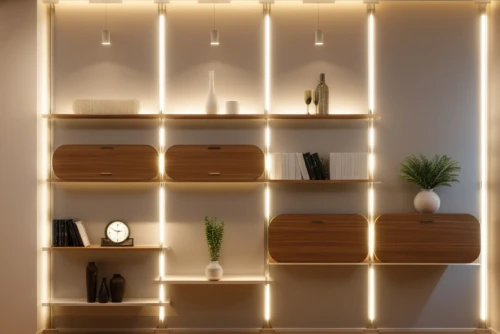 shelving,led lamp,wooden shelf,shelves,search interior solutions,modern decor,bookcase,bookcases,bookshelves,walk-in closet,anastassiades,bookshelf,wall lamp,contemporary decor,interior decoration,ambient lights,foscarini,luminaires,highboard,storage cabinet,Photography,General,Realistic