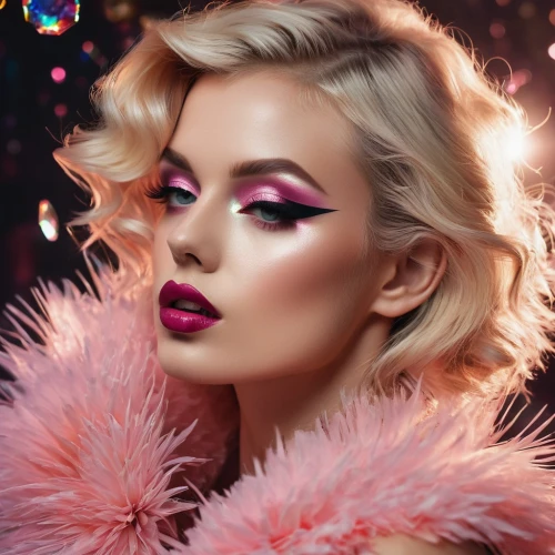 perrie,pink glitter,neon makeup,pink beauty,vintage makeup,glammed,glam,retouching,jeffree,glamor,deep pink,bright pink,glamorizing,airbrushed,derivable,pink magnolia,glamorized,vanderhorst,dark pink in colour,glitziest,Photography,General,Fantasy