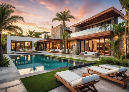 luxury home,tropical house,modern house,florida home,luxury property,beautiful home,dreamhouse,pool house,backyard,holiday villa,crib,tropical island,house by the water,mansion,tropical greens,luxury home interior,oceanfront,luxury real estate,modern architecture,modern style,Illustration,Realistic Fantasy,Realistic Fantasy 42