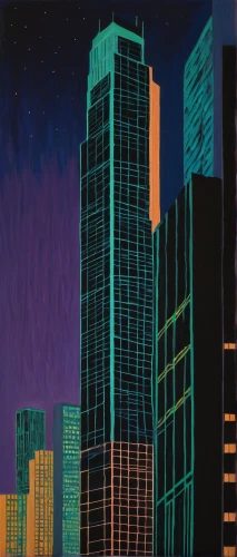 highrises,cityscape,skyscrapers,city scape,city lights,city at night,night scene,city skyline,cityscapes,high rises,tall buildings,cosmos 1999,skyline,foshay,evening city,citylights,skyscraping,skylines,sky city,matruschka,Art,Artistic Painting,Artistic Painting 09