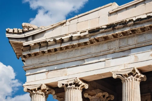 doric columns,erechtheion,greek temple,pediment,entablature,acropolis,parthenon,the parthenon,pilasters,metopes,corbels,pillar capitals,panathenaic,house with caryatids,erechtheus,peristyle,baalbek,pediments,doric,pedimented,Conceptual Art,Daily,Daily 03