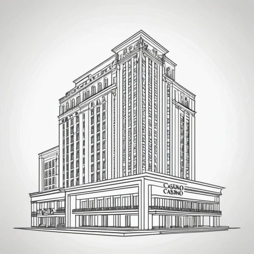 sketchup,samaritaine,3d rendering,office line art,caesars palace,ulaanbaatar centre,komtar,borgata,yuchengco,facade painting,corinthia,potawatomi,department store,mitsukoshi,twg,revit,unbuilt,cinema 4d,star line art,mono-line line art,Illustration,Black and White,Black and White 04