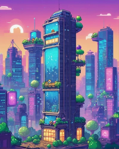 colorful city,skyscraper town,cybertown,cybercity,skyscraper,sky apartment,fantasy city,cityscape,microdistrict,futuristic landscape,skyscrapers,tokyo city,the skyscraper,skyscraping,urban towers,city corner,ctbuh,skycraper,metropolis,residential tower,Unique,Pixel,Pixel 02