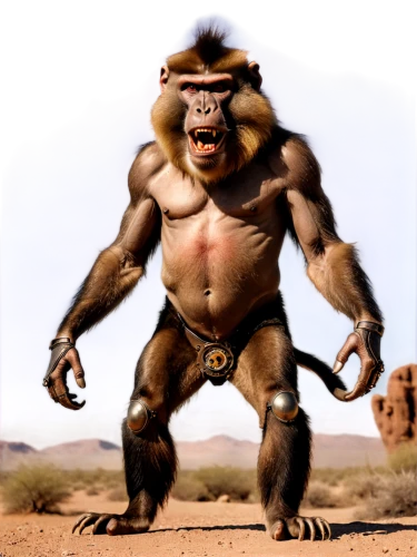 baboon,gimlin,apeman,ape,narasimha,war monkey,simian,monkey god,prosimian,hominick,gorilla,gigantopithecus,barbary monkey,hominoid,australopithecus,grodd,baboons,paranthropus,gorath,stegodon,Illustration,Realistic Fantasy,Realistic Fantasy 13