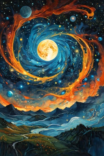 starry night,the night sky,space art,night sky,astronomy,starscape,starry sky,flammarion,galatasary,nightsky,colorful stars,astrogeology,universo,celestial bodies,moon and star background,cosmos field,cosmogony,falling stars,universe,art background,Art,Artistic Painting,Artistic Painting 49