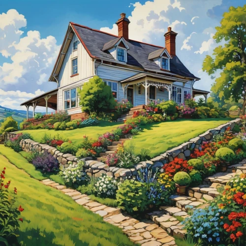 home landscape,cottage garden,summer cottage,country cottage,roof landscape,cottage,country house,house painting,landscape background,beautiful home,country estate,houses clipart,farm house,little house,landscaper,house in mountains,landscaped,meadow landscape,victorian house,landscaping,Photography,General,Realistic