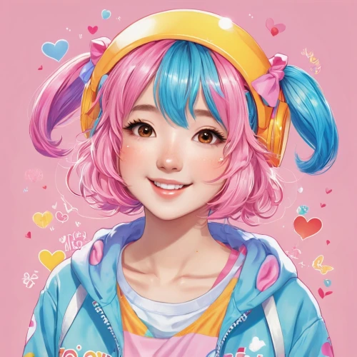 decora,seiran,volponi,colorful heart,nadeshiko,nanami,xiaolu,soft pastel,pamyu,bubblegum,cotton candy,kawaii girl,pyon,candy island girl,satori,jinx,kanon,colorful doodle,kawaii,mateyo,Illustration,Japanese style,Japanese Style 02