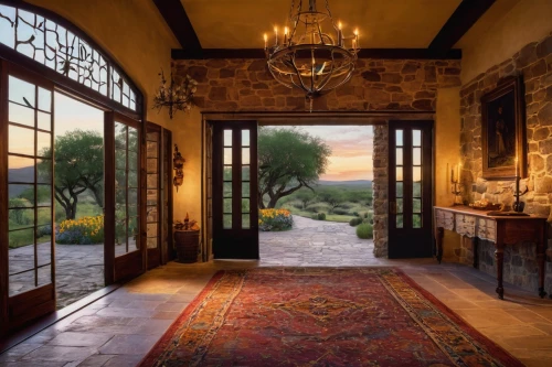 entryway,the threshold of the house,luxury home interior,entryways,breakfast room,country estate,amanresorts,inglenook,sunroom,beautiful home,cochere,front porch,spanish tile,tuscan,entranceway,entrance hall,domaine,house entrance,home interior,hallway,Art,Classical Oil Painting,Classical Oil Painting 41