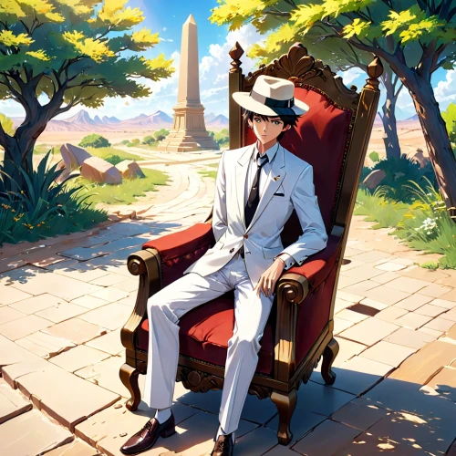 throne,dazai,royale,aristocratic,imperial coat,aristocrat,jincai,man on a bench,maplestory,sits on away,kingly,the throne,aizen,debonair,concierge,sanji,princeling,gentlemanly,princely,swankiest,Anime,Anime,Realistic