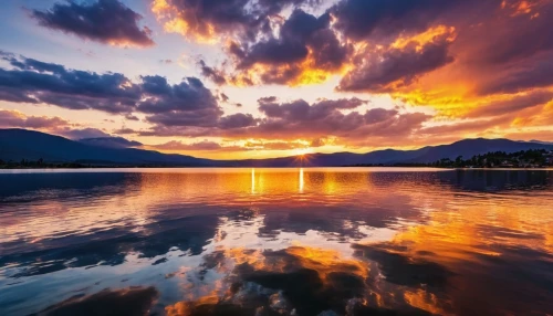 incredible sunset over the lake,lake tahoe,okanagan,beautiful lake,evening lake,lake mcdonald,lake annecy,british columbia,tahoe,sun reflection,atmosphere sunrise sunrise,wanaka,landscape photography,splendid colors,landscapes beautiful,osoyoos,windows wallpaper,rippon,penticton,heaven lake,Photography,General,Realistic