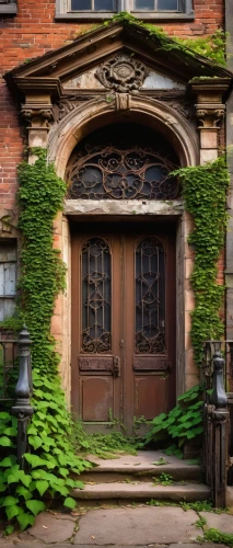 brownstone,brownstones,cabbagetown,garden door,front door,henry g marquand house,ivy frame,old town house,gooderham,doorways,old brick building,old victorian,outremont,old door,rowhouse,background ivy,kykuit,the threshold of the house,ravenswood,driehaus,Art,Classical Oil Painting,Classical Oil Painting 10