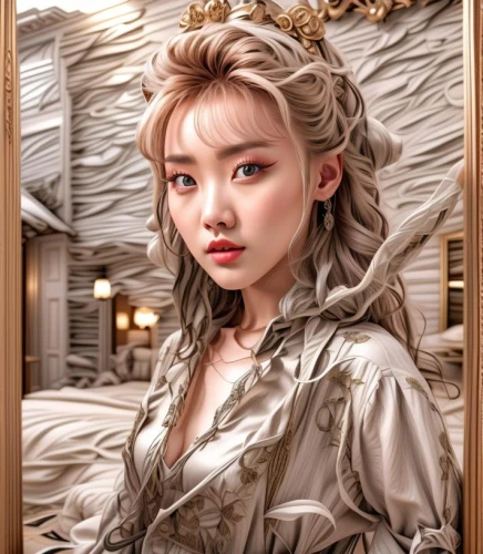 digital painting,fantasy portrait,hyoon,hanbok,gold frame,portrait background,world digital painting,huayi,frame illustration,bingqian,silver frame,peony frame,digital art,soju,chenglin,digital artwork,romantic portrait,art nouveau frame,joy,yasumasa