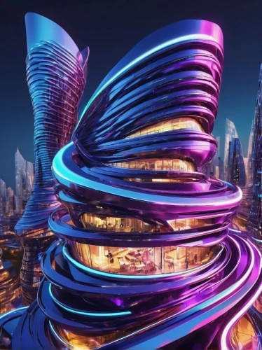 futuristic architecture,largest hotel in dubai,futuristic landscape,cybercity,cybertown,electric tower,colorful spiral,dubay,the energy tower,arcology,doha,cyberport,futuristic,tron,tallest hotel dubai,futuristic art museum,dubai,futurism,torus,jetsons,Conceptual Art,Oil color,Oil Color 21