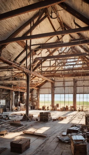horse barn,saltworks,brickworks,freight depot,hayloft,barnhouse,lumberyard,field barn,quilt barn,brickyards,warehouse,old barn,abandoned factory,woolshed,packinghouse,brownfield,cowshed,barnwood,industrial hall,factory hall,Unique,3D,Panoramic