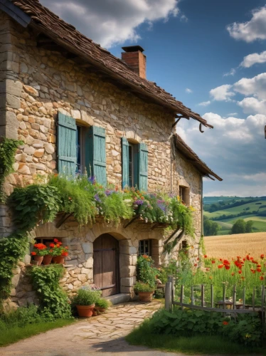 home landscape,country cottage,country house,provence,beautiful home,houses clipart,hameau,traditional house,tuscany,toscane,provenge,provencal,gascony,provencale,farmhouse,alsace,french digital background,cottage garden,provencal life,farm house,Illustration,Abstract Fantasy,Abstract Fantasy 18
