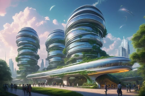 futuristic architecture,arcology,futuristic landscape,futuristic art museum,sky space concept,ecotopia,morphosis,solar cell base,ordos,futuristic,jetsons,skyways,smart city,futuroscope,ringworld,skybridge,megaprojects,megacorporations,europan,megaproject,Illustration,Retro,Retro 03