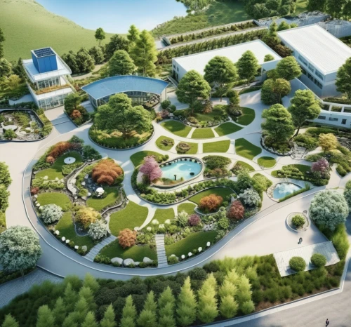 ecovillages,ecovillage,school design,golf resort,landscaped,technopark,nature garden,3d rendering,urban park,ecopark,resort,gardens,europan,monastery garden,ecotopia,garden of plants,biopiracy,japanese zen garden,escher village,golf hotel,Photography,General,Realistic