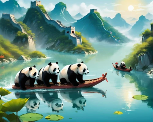 shaoming,world digital painting,haicang,cartoon video game background,wolong,pandas,landscape background,xinglong,game illustration,giant panda,wenhao,huaixi,dragon boat,pando,youliang,xianglong,pearl river,guangping,yangling,wenliang,Conceptual Art,Fantasy,Fantasy 02