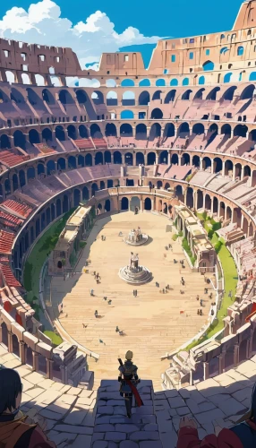 italy colosseum,coliseum,roman coliseum,colosseum,colloseum,coliseo,gladiatorial,in the colosseum,the colosseum,amphitheatre,ancient theatre,colisee,arena,colosseo,arenas,amphitheaters,roman theatre,ancient rome,the forum,pula,Illustration,Japanese style,Japanese Style 03