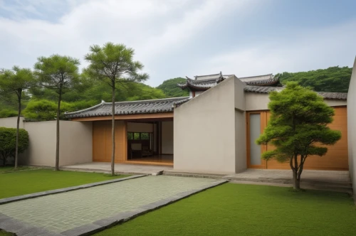 asian architecture,ryokan,grass roof,japanese-style room,chanoyu,roof landscape,dojo,zen garden,yinzhen,japanese zen garden,hyang garden,ryokans,qingming,teahouses,artificial grass,teahouse,yucai,qingcheng,residential house,folding roof,Photography,General,Realistic