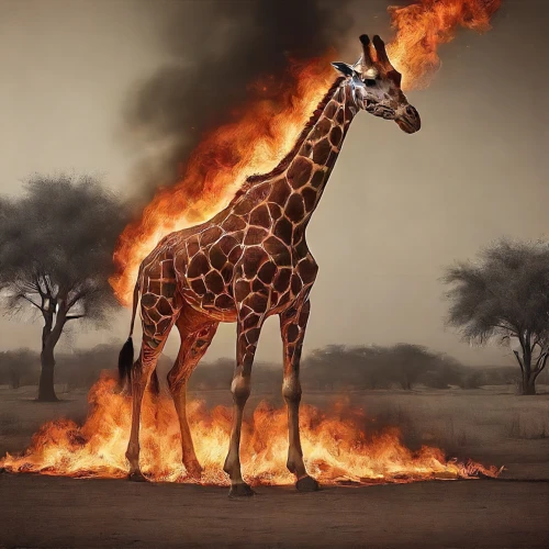 fire horse,burning man,giraffe,giraffa,fire artist,fire eater,melman,shadrach,wildfire,two giraffes,fire background,fire dance,fire dancer,firestarter,firebrand,wildfires,forest fires,savane,enflaming,forest fire