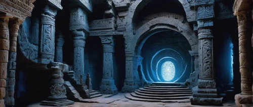 labyrinthian,theed,ancient city,hall of the fallen,pillars,labyrinths,dendera,bhubaneshwar,sulaco,hallway,portal,corridor,karnak temple,entrances,angkor,mihrab,ancient buildings,3d fantasy,ancients,the ancient world,Photography,Black and white photography,Black and White Photography 06