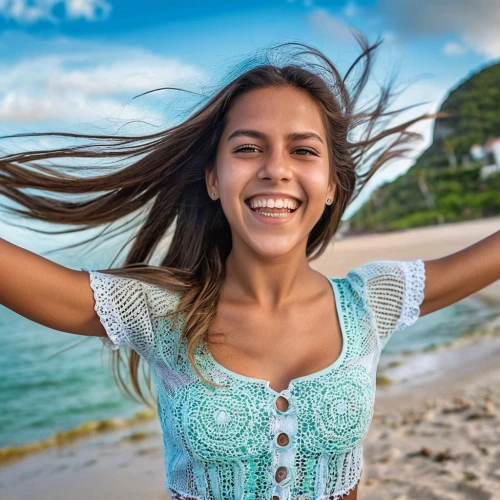 sonrisa,girl making selfie,beach background,girl on the dune,a girl's smile,girl on a white background,girl in t-shirt,brazilianwoman,beautiful young woman,polynesian girl,ecstatic,cheerfulness,malia,relaxed young girl,guamanian,hispaniolan,exhilaration,hula,aloha,wahine,Photography,General,Realistic