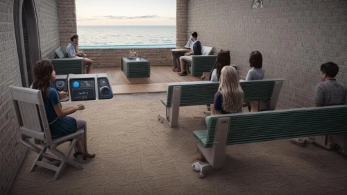 therapy room,chairs,chair circle,school benches,meeting room,examination room,treatment room,abnegation,desks,computer room,cubicles,seating area,smoking area,rest room,staffroom,waiting room,board room,3d rendering,therapy center,beach chairs,Commercial Space,Working Space,Biophilic Serenity