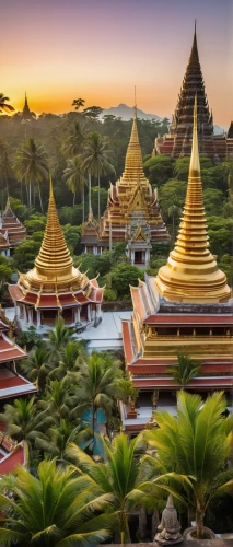 buddhist temple complex thailand,myanmar,pagodas,kuthodaw pagoda,dhammakaya pagoda,phnom,xishuangbanna,chortens,shwedagon,thai temple,luang,monywa,palyul,cambodia,yangon,tailandia,dhamma,buddhist temple,monivong,mandalay,Art,Artistic Painting,Artistic Painting 07