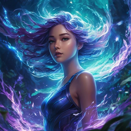 alani,blue enchantress,kerrii,fantasy portrait,amihan,katara,psylocke,korana,kerrigan,megara,zodiac sign libra,la violetta,mystical portrait of a girl,diana,korra,liliana,violetta,skye,cortana,varya,Illustration,Realistic Fantasy,Realistic Fantasy 20