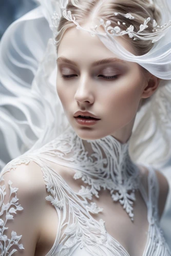 white rose snow queen,the snow queen,ice queen,suit of the snow maiden,white silk,faery,peignoir,filigree,white lady,the angel with the veronica veil,eternal snow,fairy queen,veiled,jingna,veils,melian,faerie,dead bride,fairest,purity,Photography,Fashion Photography,Fashion Photography 12
