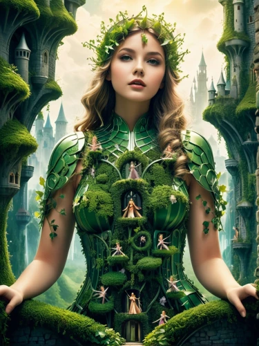 dryad,background ivy,dryads,faery,the enchantress,faerie,margaery,enchantress,greensleeves,rapunzel,boudria,fairy queen,saria,seelie,fairie,elfland,margairaz,fantasy art,celtic queen,egeria,Conceptual Art,Sci-Fi,Sci-Fi 06
