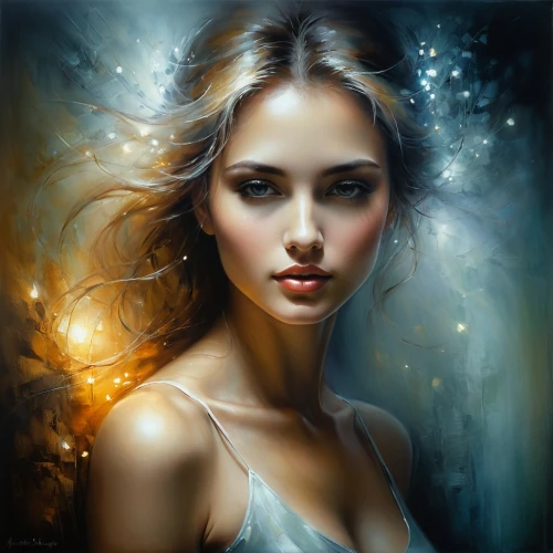 mystical portrait of a girl,romantic portrait,fantasy portrait,fantasy art,donsky,faery,girl portrait,young woman,faerie,world digital painting,behenna,art painting,oil painting on canvas,evgenia,markarian,artistic portrait,oil painting,woman portrait,fairest,dmitriev,Conceptual Art,Daily,Daily 32