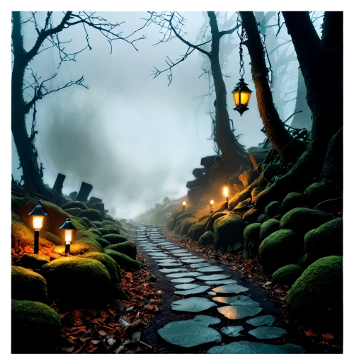 halloween background,hollow way,forest path,halloween border,the mystical path,haunted forest,halloween illustration,pathway,halloween scene,cartoon video game background,the path,hiking path,path,wooden path,fantasy landscape,chemin,halloween wallpaper,ruelle,paths,halloween poster,Art,Classical Oil Painting,Classical Oil Painting 11