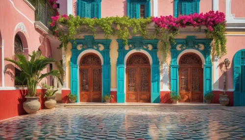 marocco,positano,curacao,colorful facade,riad,morocco,marocchi,chucun,zanzibar,la kasbah,yucatan,djerba,san juan,casa,bermuda,marrakesh,sanjuan,hacienda,capri,paradisus,Art,Classical Oil Painting,Classical Oil Painting 01