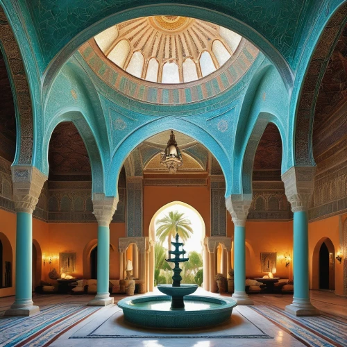 the hassan ii mosque,amanresorts,yazd,marrakesh,persian architecture,morocco,hammam,hamam,riad,marocco,emirates palace hotel,king abdullah i mosque,mamounia,iranian architecture,maroc,alcazar of seville,moroccan pattern,islamic architectural,marocchi,marrakech,Art,Classical Oil Painting,Classical Oil Painting 40
