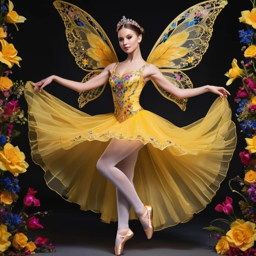 ballet dancer,bayadere,dancer,fonteyn,ballet tutu,ballet pose,ballerina,ballerina girl,vaganova,flower fairy,yellow rose background,ballet,vishneva,girl ballet,coppelia,yellow petal,arabesque,rosa 'the fairy,yellow petals,gold yellow rose,Photography,General,Realistic