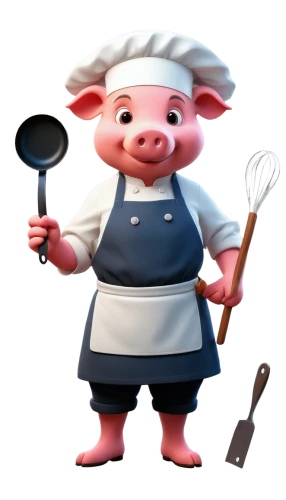 chef,pulcinella,piggot,pignero,men chef,pork,pigneau,peppa,pignataro,foodmaker,pig,mastercook,pignatiello,overcook,pigman,porc,pigmeat,dwarf cookin,suckling pig,chef hat,Illustration,Retro,Retro 17