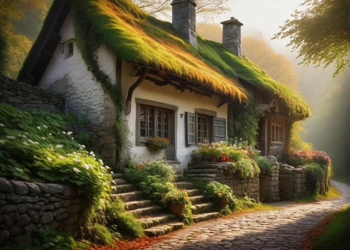 thatched cottage,country cottage,cottage,home landscape,cottages,summer cottage,little house,ancient house,small house,house in the forest,traditional house,shire,witch's house,beautiful home,miniature house,moss landscape,houses clipart,danish house,lonely house,old home,Conceptual Art,Daily,Daily 32