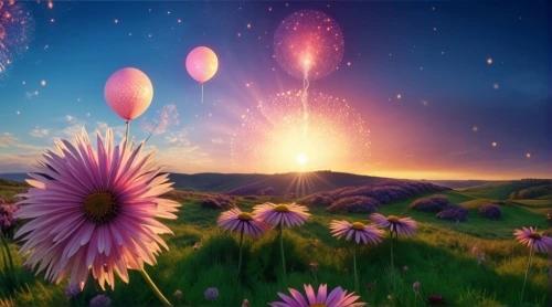 star balloons,colorful balloons,dandelion background,fairy galaxy,pink balloons,flower background,fireworks background,flowers celestial,cosmos field,colorful star scatters,pink daisies,dandelion meadow,flower in sunset,blooming field,bloomeries,sunburst background,fleuranges,flower field,windbloom,colorful stars,Photography,General,Realistic